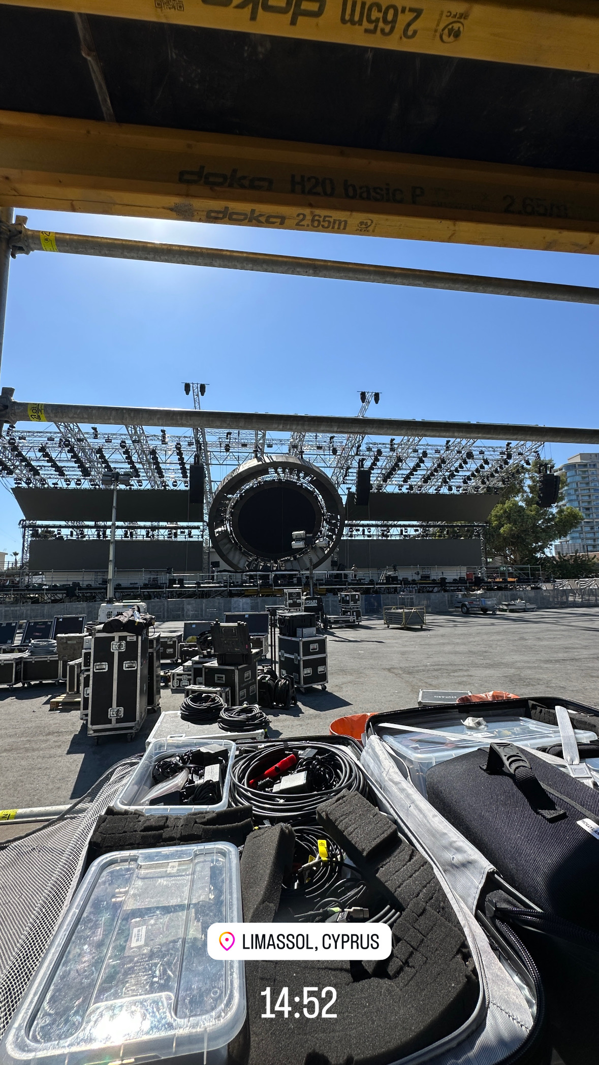 Main stage at ETKO during festival preparation
