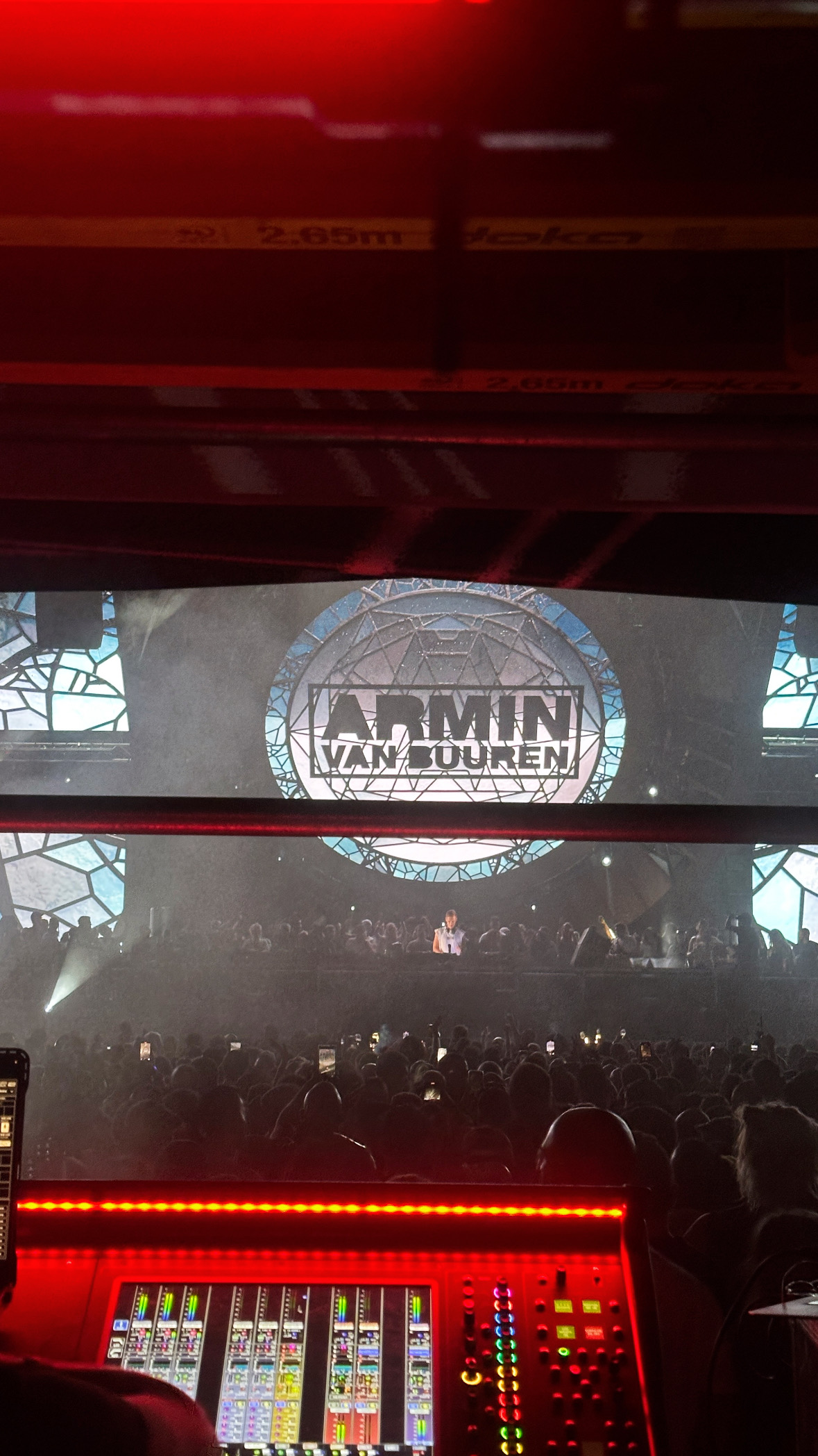 Armin van Buuren on the BEONIX stage, viewed from the production area