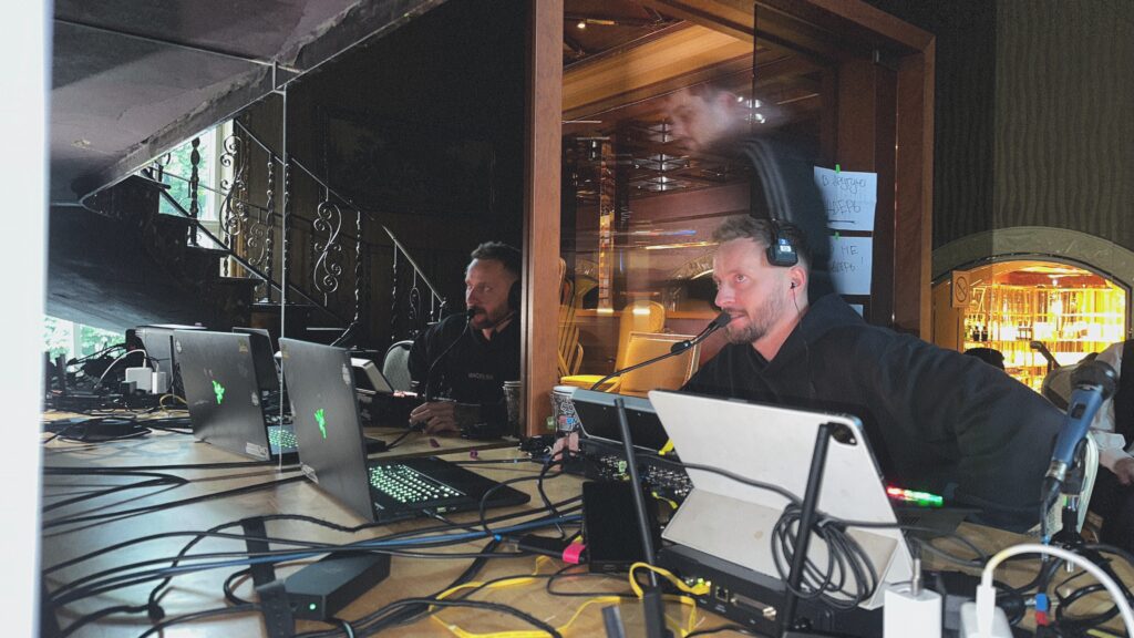 Technical direction team coordinating the Riga production