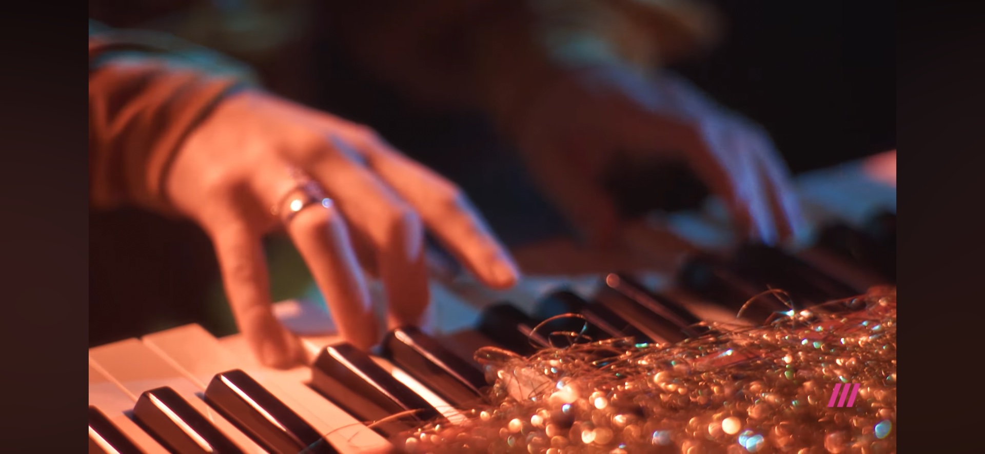 Keyboard detail in warm light